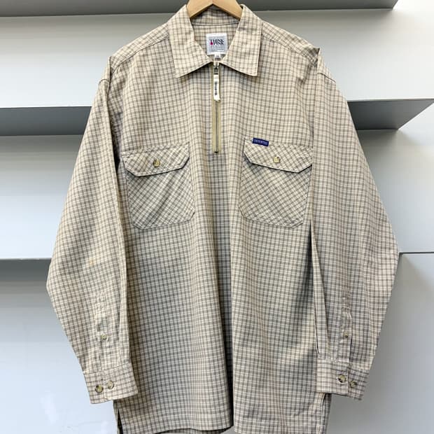 띵크 핑크 투포켓 체크 풀오버 집 셔츠