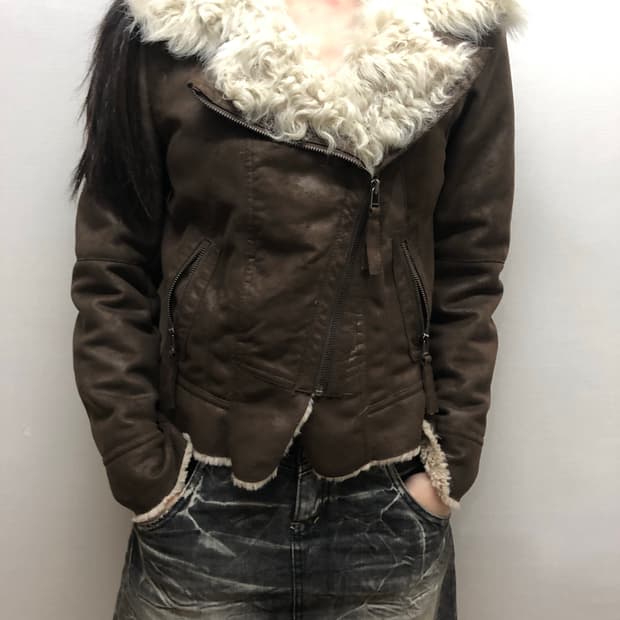 빈티지 브라운 무스탕 자켓