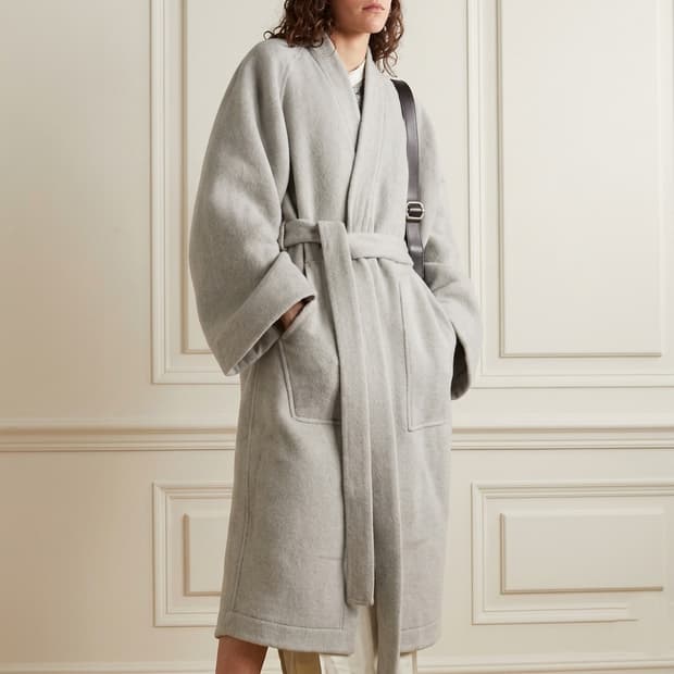 46 / Rick Owens 릭오웬스 울 알파카 로브 코트