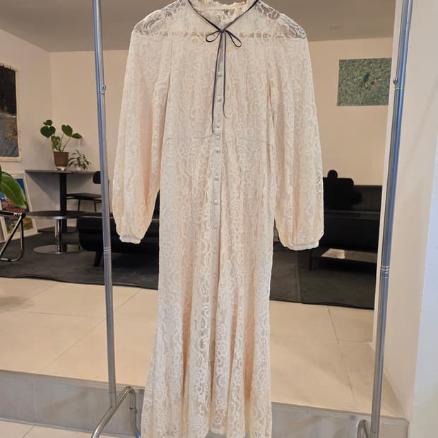 아이보리  레이스 롱 원피스