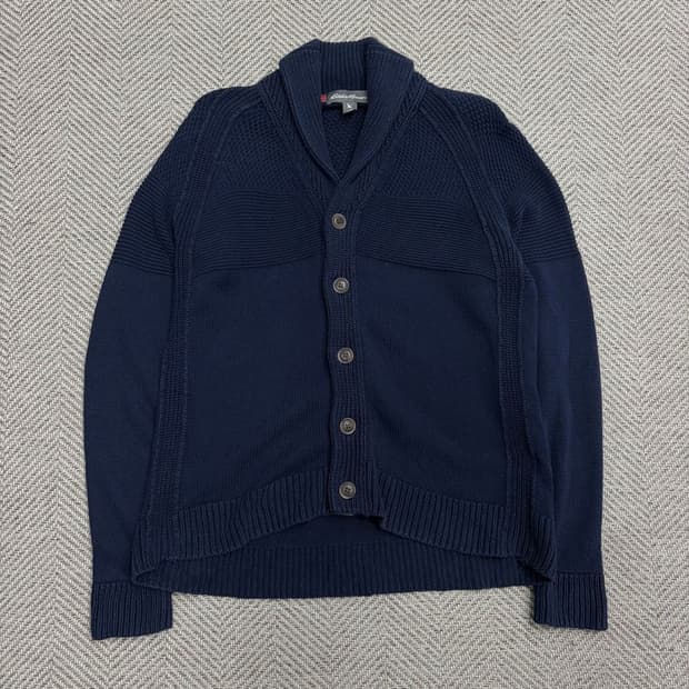 에디바우어 네이비 숄카라 가디건 v1658