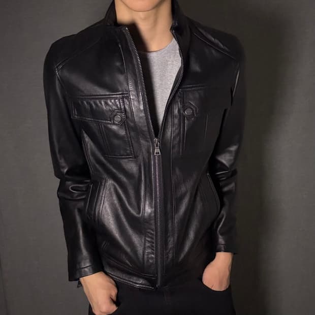 ltaly lamb skin leather jacket