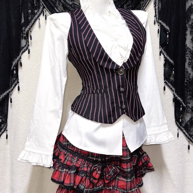 드러그허니 타탄체크 캉캉스커트 고스펑크 하라주쿠 갸루 캐캐체 서브컬쳐