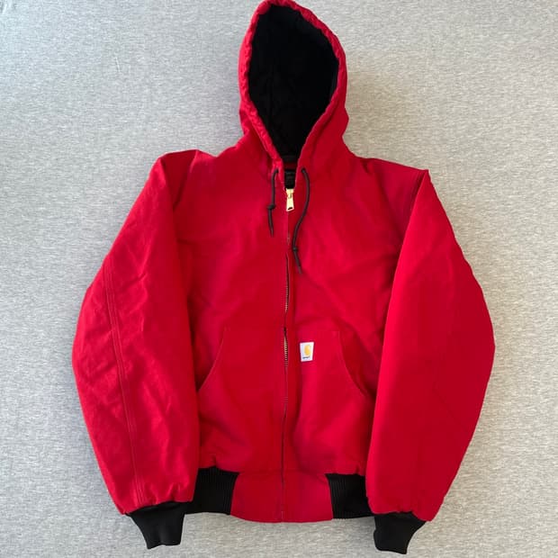 칼하트 퀼팅 안감 액티브 자켓 레드 M 루즈핏 OJ0140 