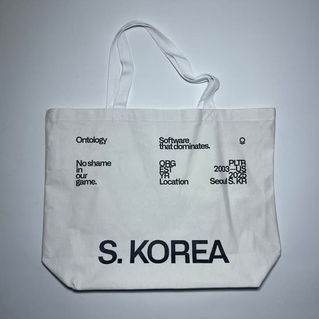 [OS] 팔란티어 테크놀로지 에코백/ 토트백 화이트