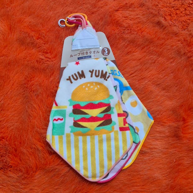 일본 음식 고리수건 3매 새상품