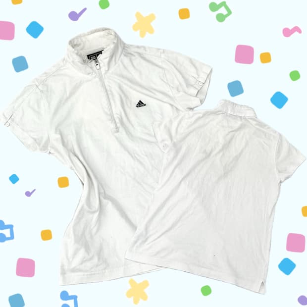 일본 아디다스 프릴 아노락 기능성 반팔 티셔츠 레어 스포티 스포츠 