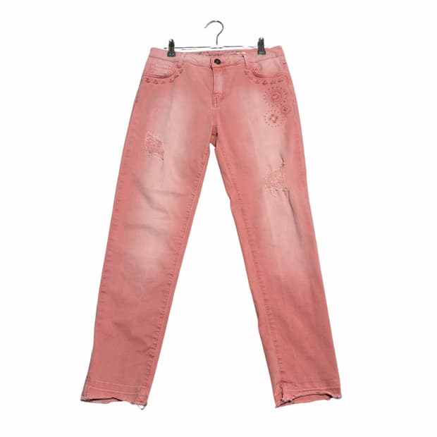 desigual exotic jeans pink skinny denim