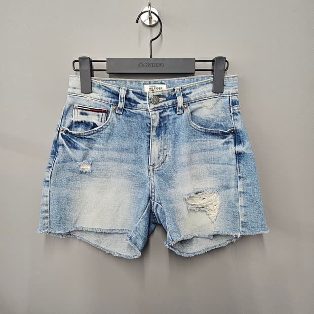 타미힐피거 여성 디스트로이 데님 쇼츠