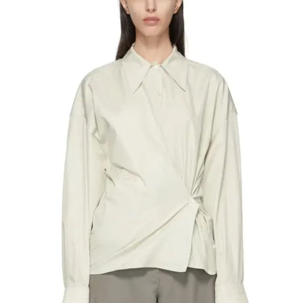 르메르 Lemaire 트위스트 셔츠 S 그린 새상품 