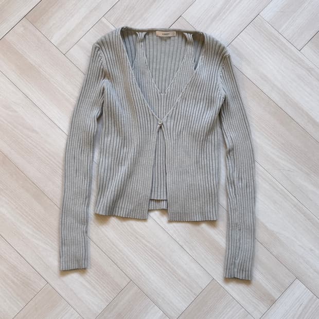 [LIBERTY] slit detail knit cardican top