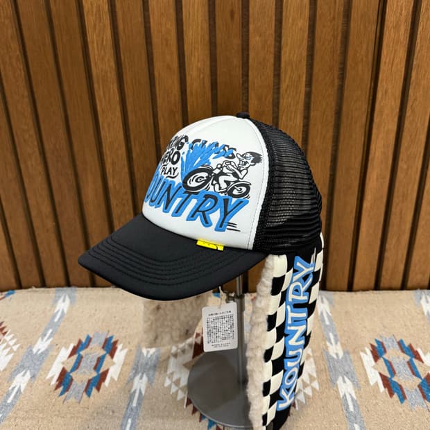 [OS] 캐피탈 컨트리 레이서 럼버 트럭 캡 체커드 블루