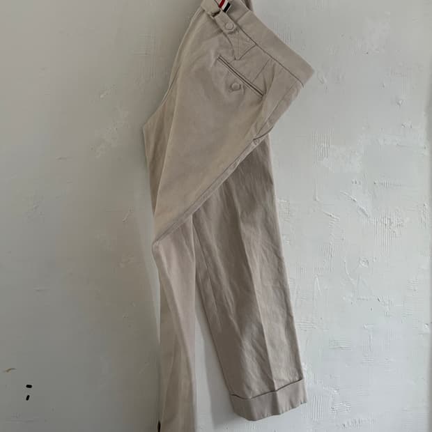 Thom Browne 톰브라운 베이지컬러 코튼 팬츠  