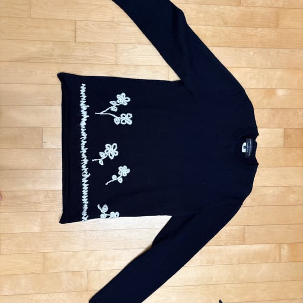 꼼데가르송 옴므 플러스 플라워 니트 L