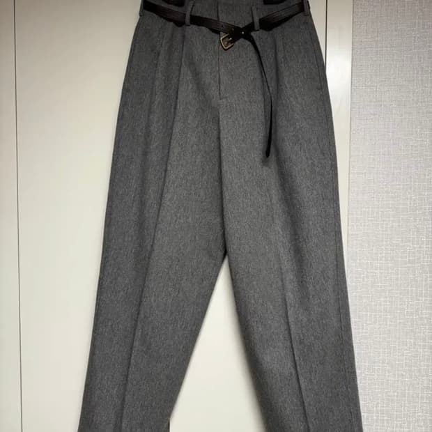 [S] 렉토 25fw 퀸시 벨티드 팬츠 멜란지 그레이