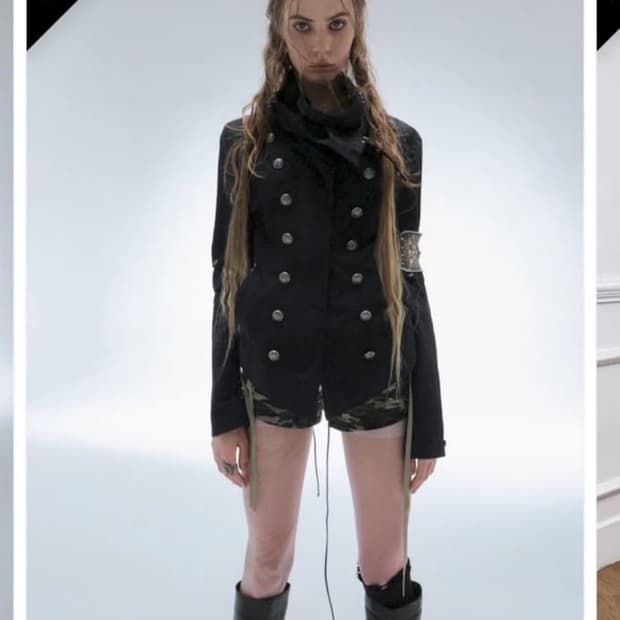 Double Punch 하이넥 메탈버클 나일론 윈드브레이커