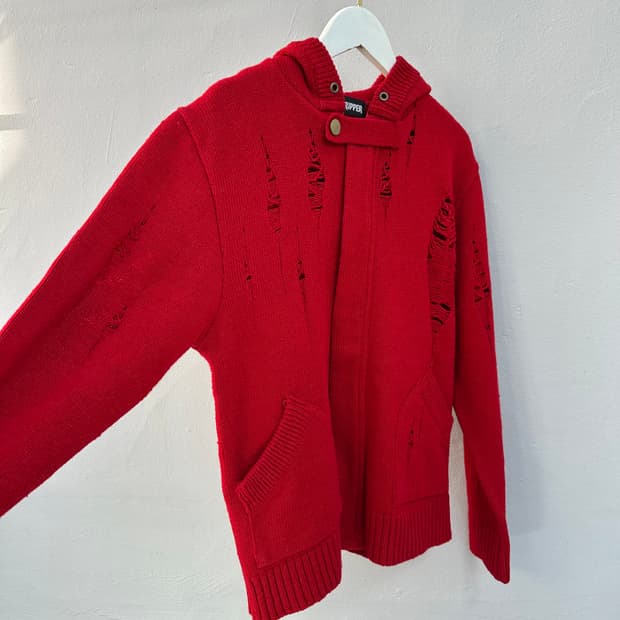 Candy Stripper 데미지 니트 가디건