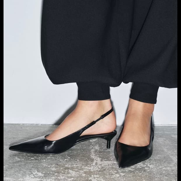 자라 레더 슬링백 슈즈 38