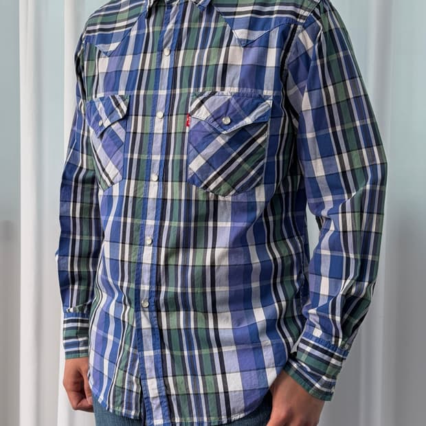 [L]리바이스 Levi's 포플린 플레이드 웨스턴 셔츠