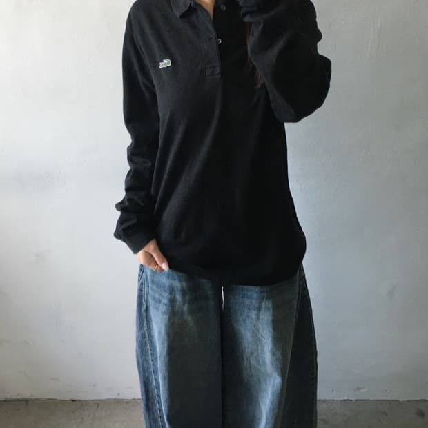 라코스테 패치자수 롱슬리브