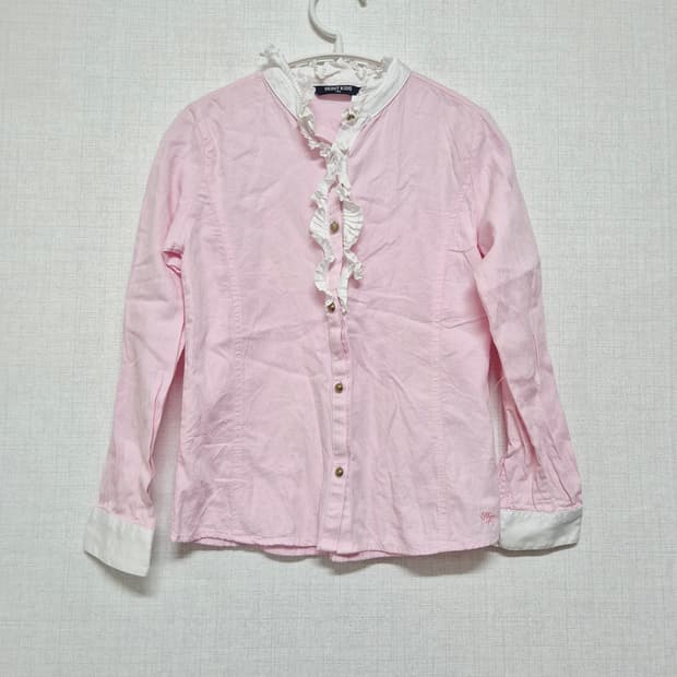 헌트키즈 핑크 프릴 장식 셔츠