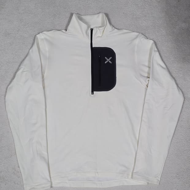 몬츄라 화이트 하프집업 포켓 스웨트셔츠 M사이즈