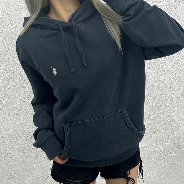 폴로 랄프로렌 화이트포니 네이비 후드 M
