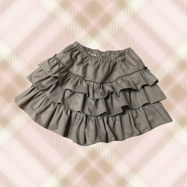 초코 브라운 리본 캉캉 큐롯 스커트 치마 라떼 히메 갸루 러블리 로걀