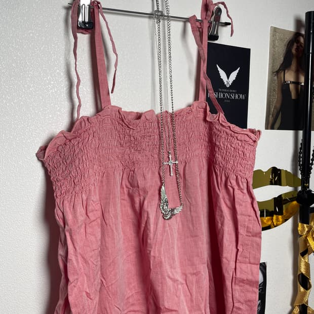 러블리 모리걸 핑크 롱원피스