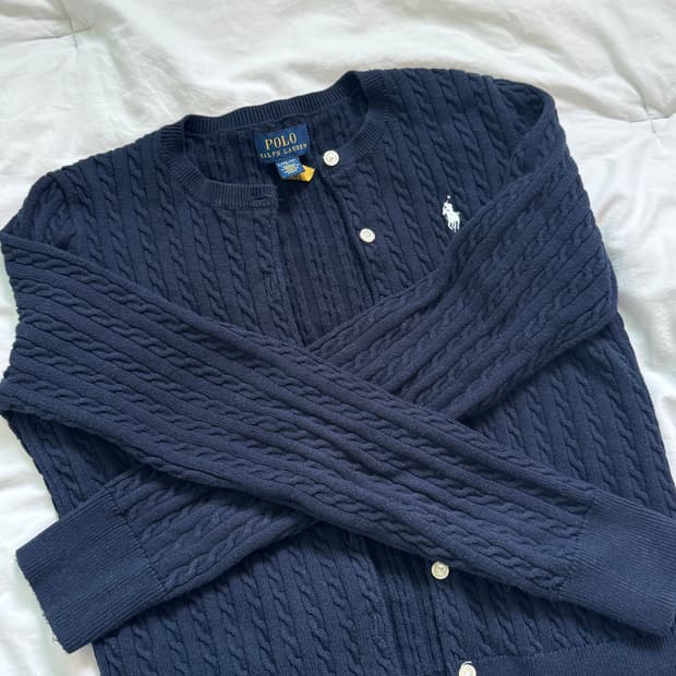 폴로 칠드런 미니케이블 코튼 가디건 L