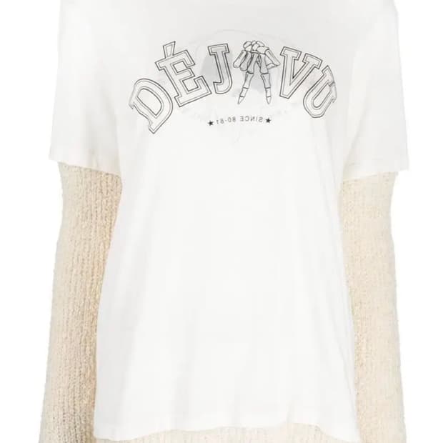 아워레가시 데자뷰 프린트 믹스 롱슬리브 티셔츠 화이트