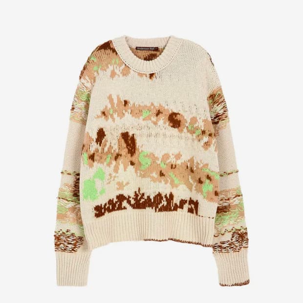 앤더슨벨 델라 인타샤 크루넥 스웨터 베이지