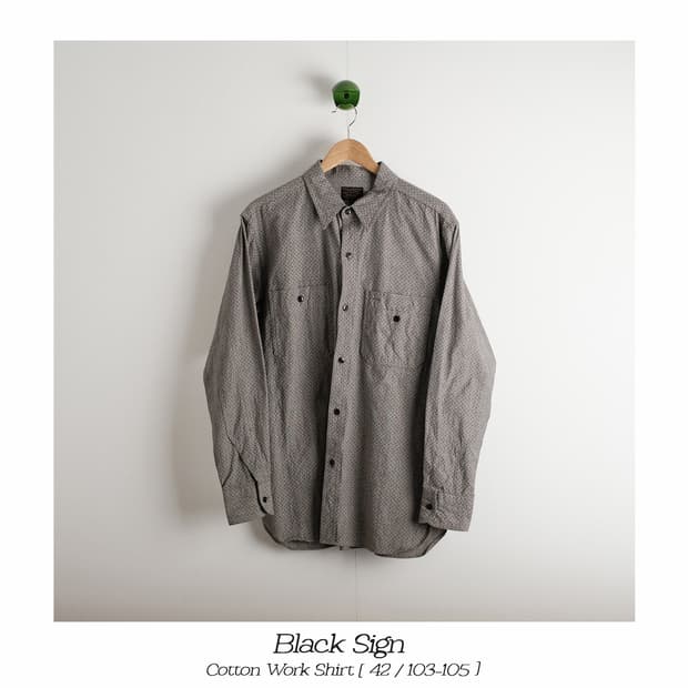 블랙사인 코튼 워크 셔츠 42사이즈