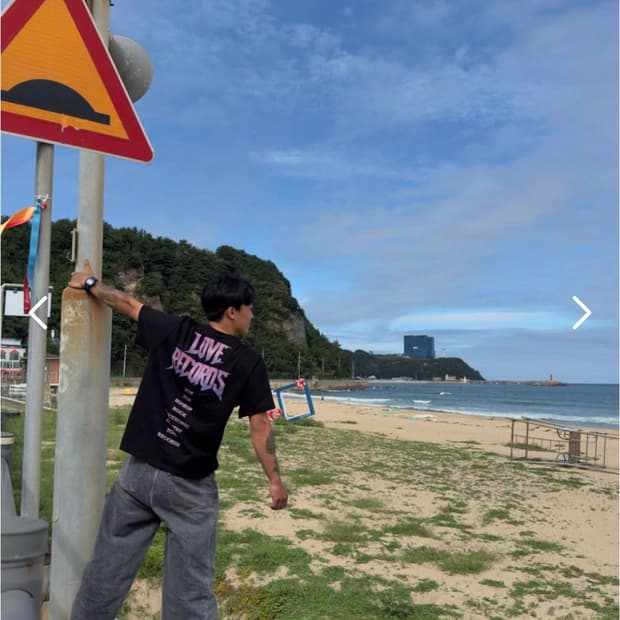 새상품) 러브레코즈 반팔티 블랙 M