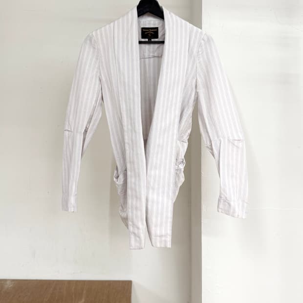 비비안 웨스트우드 핑크 핀스트립드 버튼 블레이저