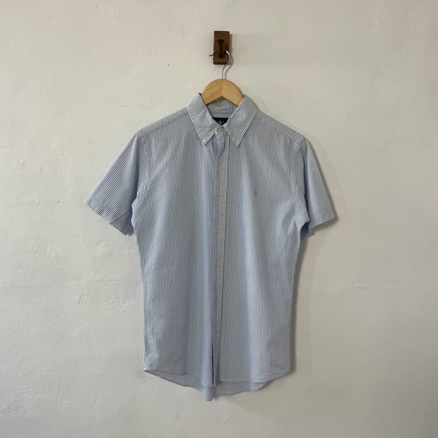 폴로 커스텀핏 스트라이프 셔츠 