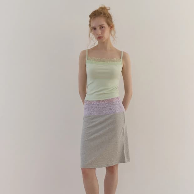 아수라 pale lace sleeveless mint