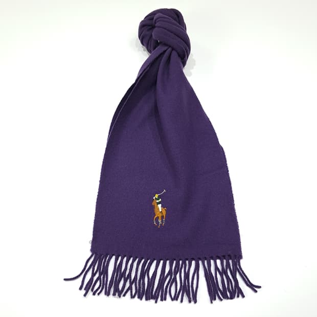MX600 폴로 90s 이태리판 램스울 멀티포니 퍼플 머플러 목도리