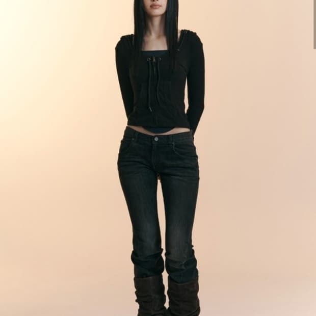 플리즈노팔로우 부츠컷 흑청s