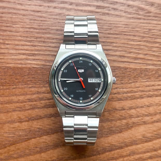 [초희귀/민트] 세이코 5 6309 - 매트 블랙 24H 다이얼 (레드 