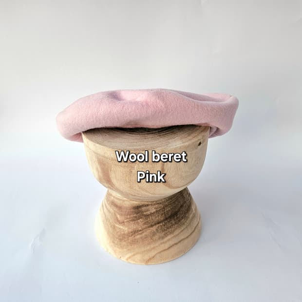 빈티지 핑크 울 베레