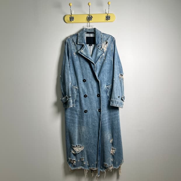 18SS 알렉산더 왕 맥시 데님 트렌치 코트 XS