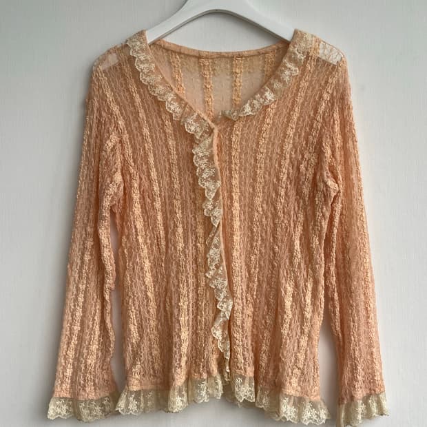 Vintage Peach Lace Cardigan