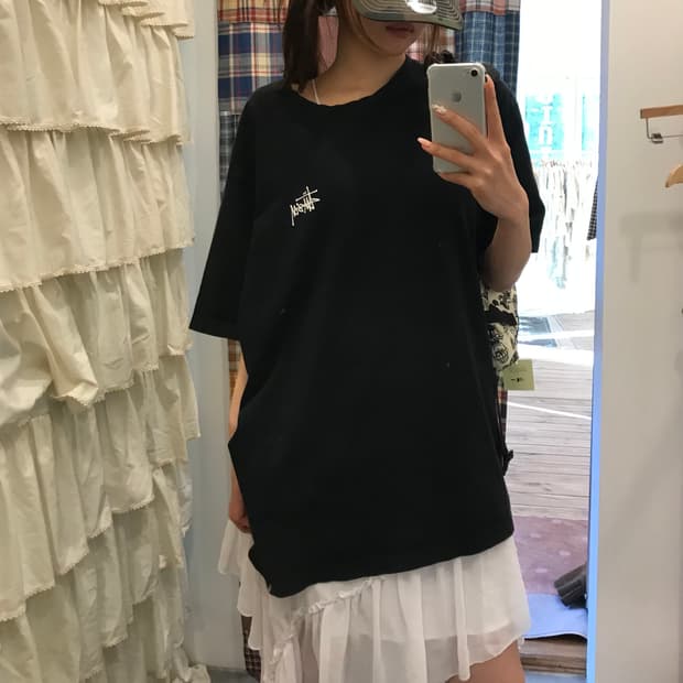 스투시 블랙 베이직 티셔츠