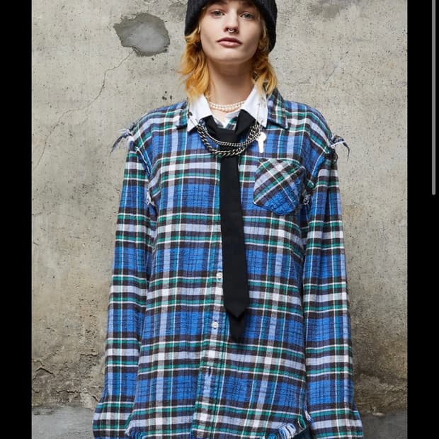 R13 슈레드 심 셔츠 S