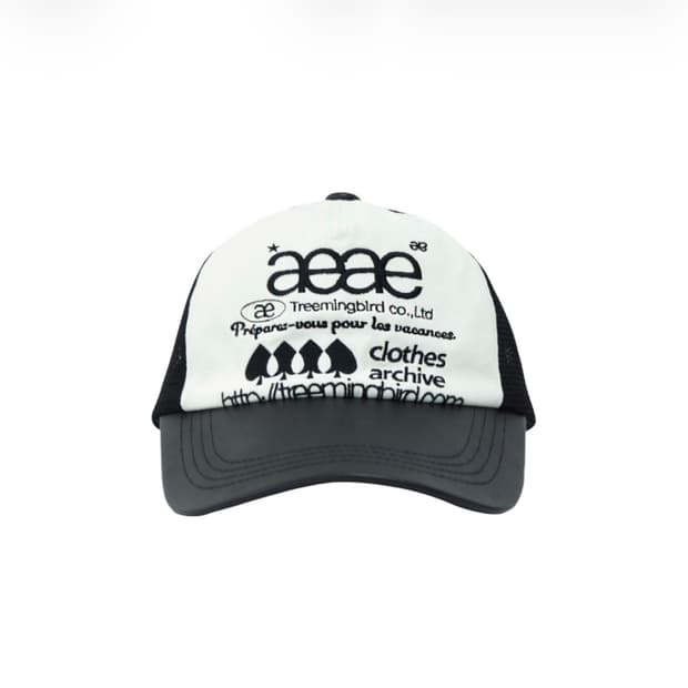 aeae 트리밍버드 웹 로고 메쉬 볼캡