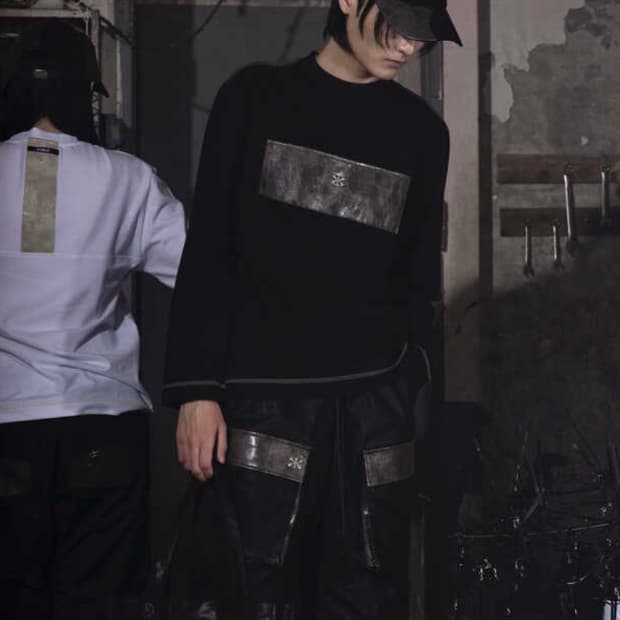 kimmick creviced patchwork long sleeve