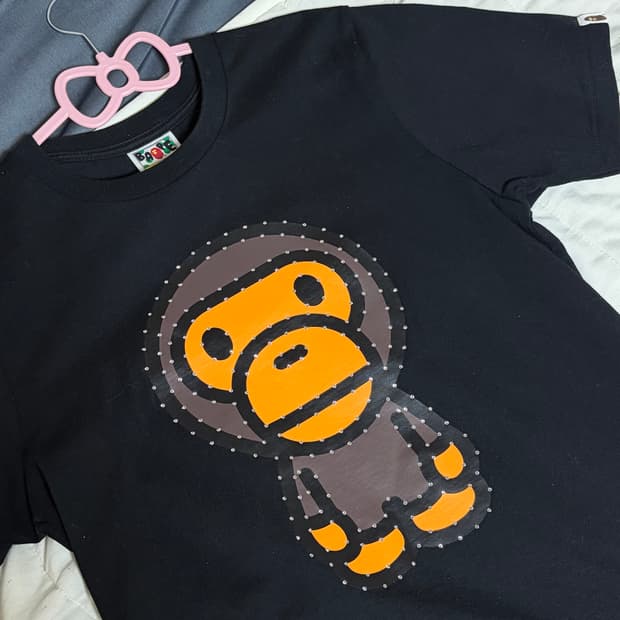 베이프 베이비마일로 크리스탈 반팔 women s