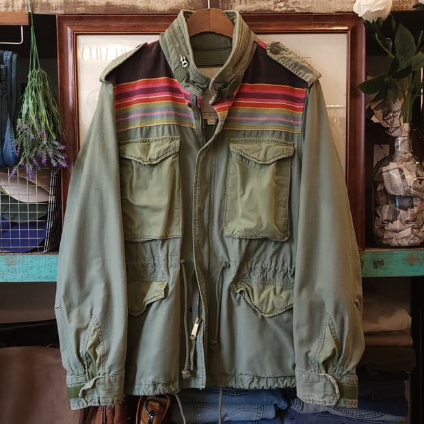 폴로 데님앤서플라이 필드자켓 나바호 패턴 밀리터리 자켓 L