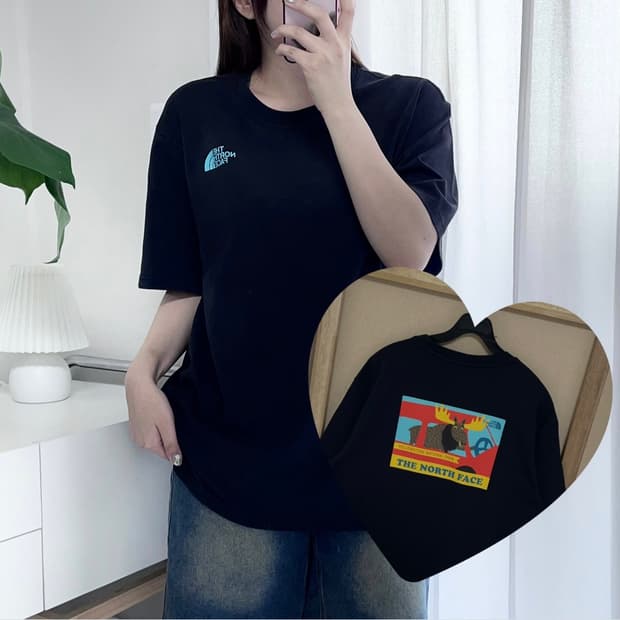 [정품] 노스페이스 딥네이비 루즈핏 반팔티 [ L ]